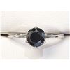 Image 1 : 14K White Gold Black Diamond(0.88ct) With A Tapered Shank, 6-Prong Solitaire Ring (~Size 6) (~weight