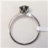 Image 4 : 14K White Gold Black Diamond(0.88ct) With A Tapered Shank, 6-Prong Solitaire Ring (~Size 6) (~weight