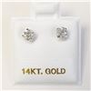 Image 2 : 14K White Gold Diamonds(0.48Ct,I1-I3,F-G) Unisex Cast Stud Earrings (~weight 0.52g), Made in Canada,