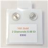 Image 4 : 14K White Gold Diamonds(0.48Ct,I1-I3,F-G) Unisex Cast Stud Earrings (~weight 0.52g), Made in Canada,