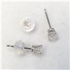 Image 5 : 14K White Gold Diamonds(0.48Ct,I1-I3,F-G) Unisex Cast Stud Earrings (~weight 0.52g), Made in Canada,