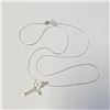 Image 2 : Silver Cross Shapped Necklace (~length 18 inches), Suggested Retail Value $100