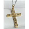 Image 2 : Diamond .57 Carat Cross Pendant & Chain Set with Appraisal Certificate $950.00