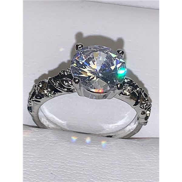 Ladies Brilliant Cut 1.0 Carat Solitaire .925 Stamped Engagement ring size 7