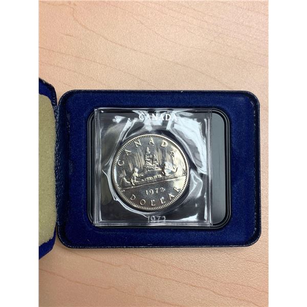 Royal Canada Mint Cased 1972 Canoe Dollar Coin with Display Box