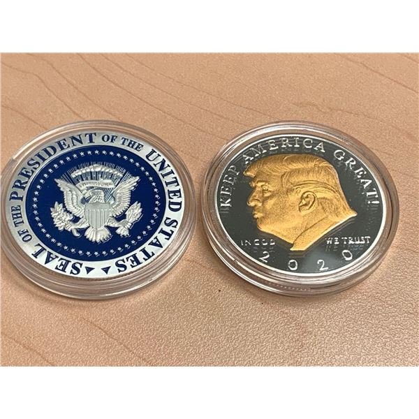 LOT of 2 - President Trump NEW cased Collector coins 2020 & 2024