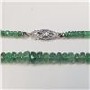 Image 4 : 10K White Gold 209 Emeralds(45ct) With A Filigree Fish Hook Clasp Necklace (~length 16 inches) (~wei