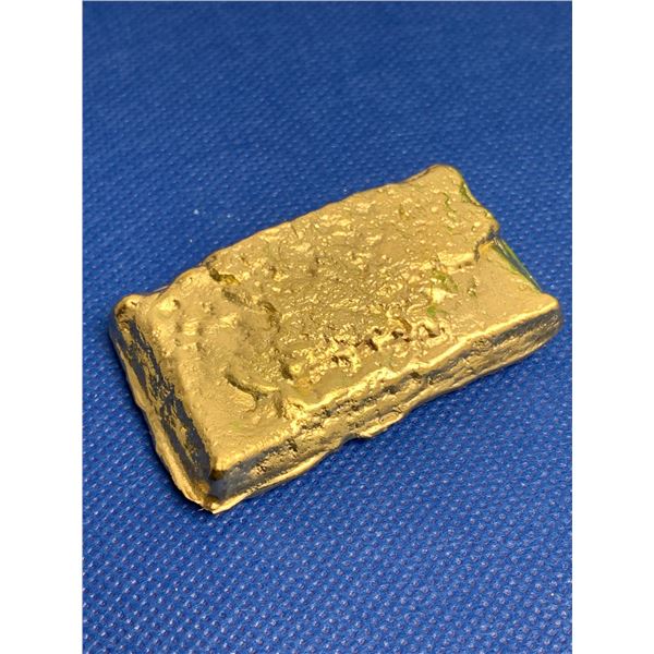 Hand poured Ingot made from recovered computer pins recovery 120.4 Grams - purity & contents unknown