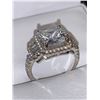 Image 1 : Princess Cut 1.0 Carat Square set with side stones Ladies size 7 anniversary ring