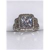 Image 2 : Princess Cut 1.0 Carat Square set with side stones Ladies size 7 anniversary ring