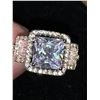 Image 6 : Princess Cut 1.0 Carat Square set with side stones Ladies size 7 anniversary ring