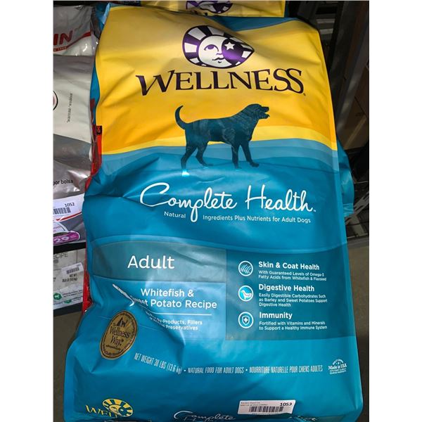 Wellness Complete Health Adult Dog Kibble Whitefish & Sweet Potato 30 Lbs