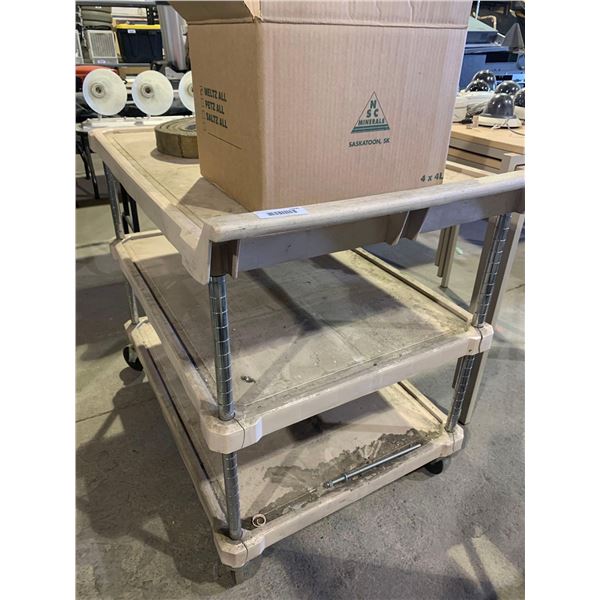 3 Tier Plastic Food Delivery Trolley Some damage as seen in photos