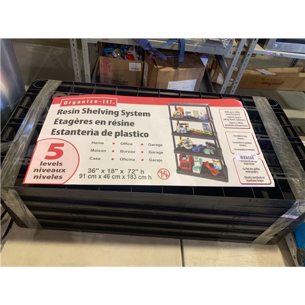 Organize It 5 Tier Resin Shelving System 36x18x72"