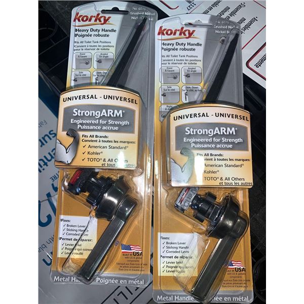 Lot of 2 Korky Heavy Duty Replacement Toilet Flush Handle