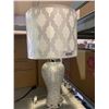 Image 1 : Mirrored Mosaic Table Accent Lamp with SIlver/White Shade