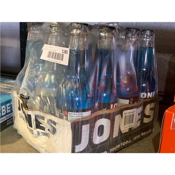 JONES BLUE BUBBLEGUM CANE SUGAR SODA 12x355ml
