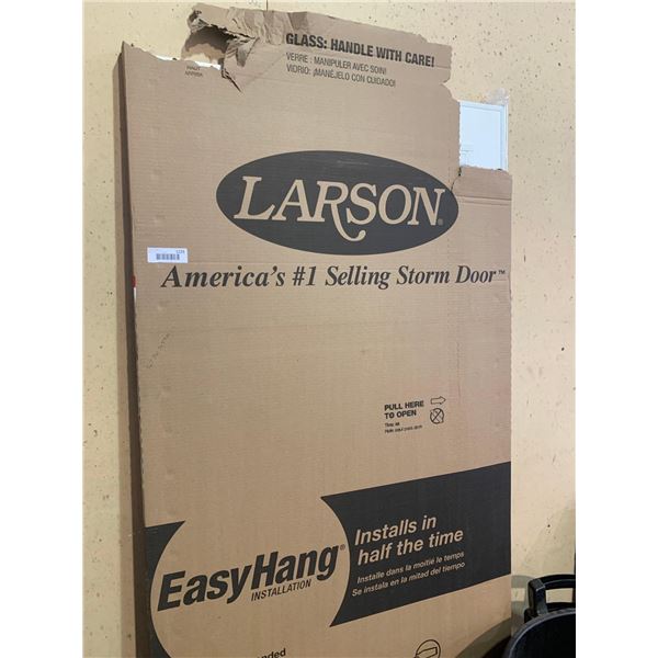 Larson Easy Hang Storm Door - Savannah 32x80" White Brushed Nickel