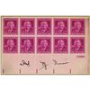 Image 1 : Fred M. Vinson Signed Stamp Block