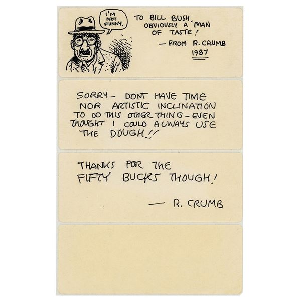 Robert Crumb Signed Sketch