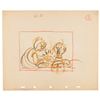 Image 1 : Happy and Dopey concept storyboard drawing from Snow White and the Seven Dwarfs