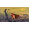 Image 1 : Simba and Scar production key master background set-up from The Lion King II: Simba's Pride