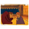 Image 1 : Quasimodo and girl production key master background set-up from The Hunchback of Notre Dame II