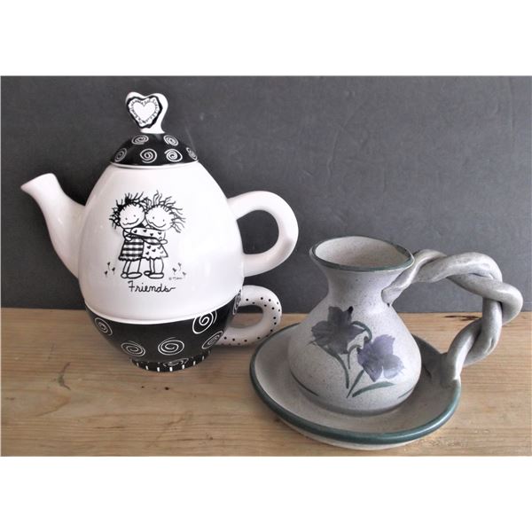 Single Serve Tea Pot and Decorative Vase