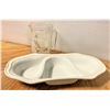 Image 1 : Princess House Serving Dish and Glass Pitcher with Gold