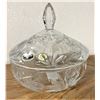 Image 1 : Bohemian Pinwheel Glass Bowl with Lid