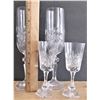 Image 2 : Pinwheel Lead Crystal - Two Champagne Flutes and Two Sherry Glasses