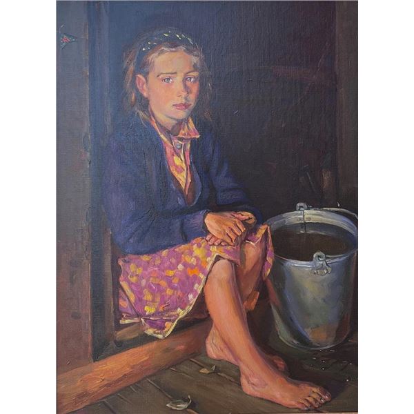 Girl with Bucket by Grigoriy Chainikov