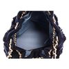 Image 6 : Chanel Navy Blue Suede Fringed CC Drawstring Bucket Bag