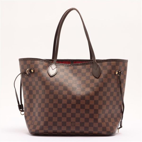 Louis Vuitton Damier Ebene Canvas Leather Neverfull MM Tote Bag