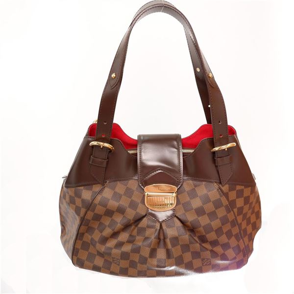 Louis Vuitton Damier Ebene Canvas Leather Sistina GM Bag