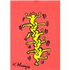 Image 1 : American Mixed Media on Paper Signed K. Haring