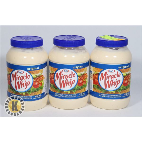 3 JARS MIRACLE WHIP 890ML