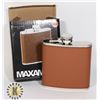 Image 1 : MAXAM LIQUOR FLASK 6OZ LEATHER WRAP