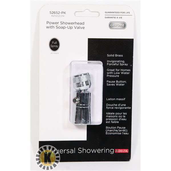 DELTA WATER SAVING SHOWERHEAD WITH SHUTOFF