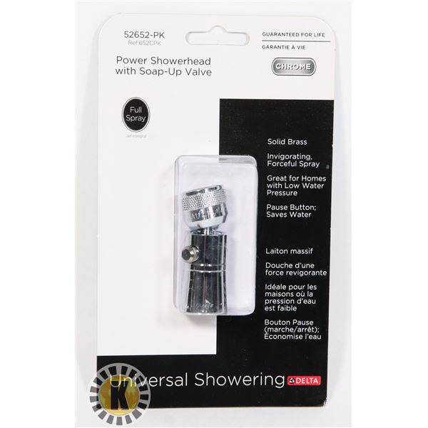 DELTA WATER SAVING SHOWERHEAD WITH SHUTOFF