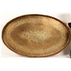 Image 1 : Antique Hand-Hammered Brass Banquet Tray -East India  [89560]