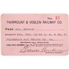 Image 1 : Fairmount & Veblen Railway Pass  [150162]