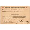 Image 1 : Amador Central Railroad Co. Pass No. 1  [150220]