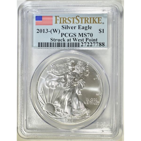 2013-(W) SILVER EAGLE PCGS MS-70 1ST STRIKE