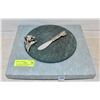 Image 1 : SEAGULL PEWTER MARBLE CHEESE TRAY W/KNIFE IN BOX