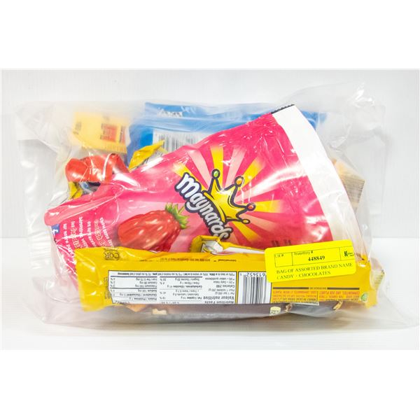 BAG OF ASSORTED BRAND NAME CANDY + CHOCOLATES