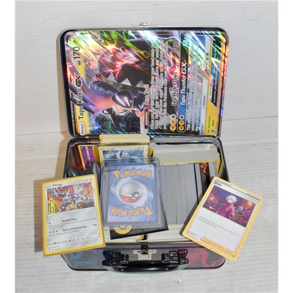 POKEMON TIN WITH POKEMON CARDS, JUMBO CARD