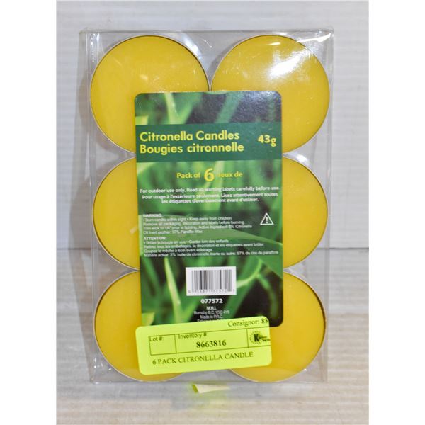 6 PACK CITRONELLA CANDLE