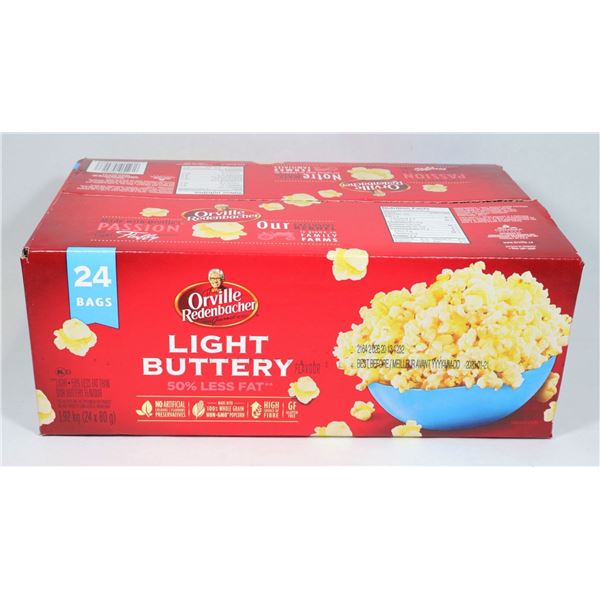 CASE OF 24 ORVILLE REDENBACHER LIGHT BUTTERY