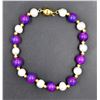 #158- FRESH WATER PEARL& PURPLE  SUGILITE  BRACELE